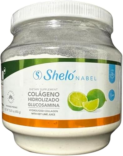 Sheló NABEL Colágeno hidrolizado con glucosamina sabor a lima, 15.87 onzas