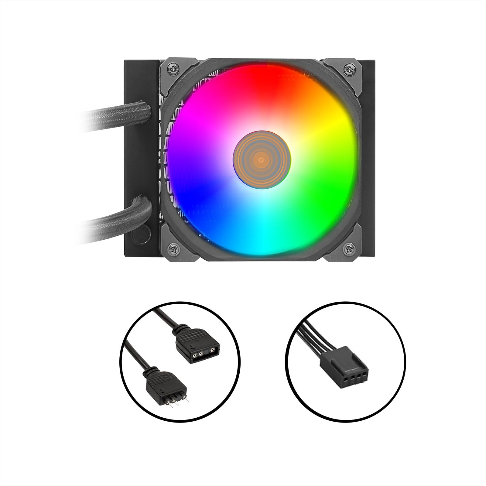 Noua Boris BR120 ARGB, Dissipatore a Liquido CPU, TDP 180W, Ventola ARGB PWM, Raffreddamento ad acqua per AM5/AM4/TR4 e LGA 1700/1200/115x