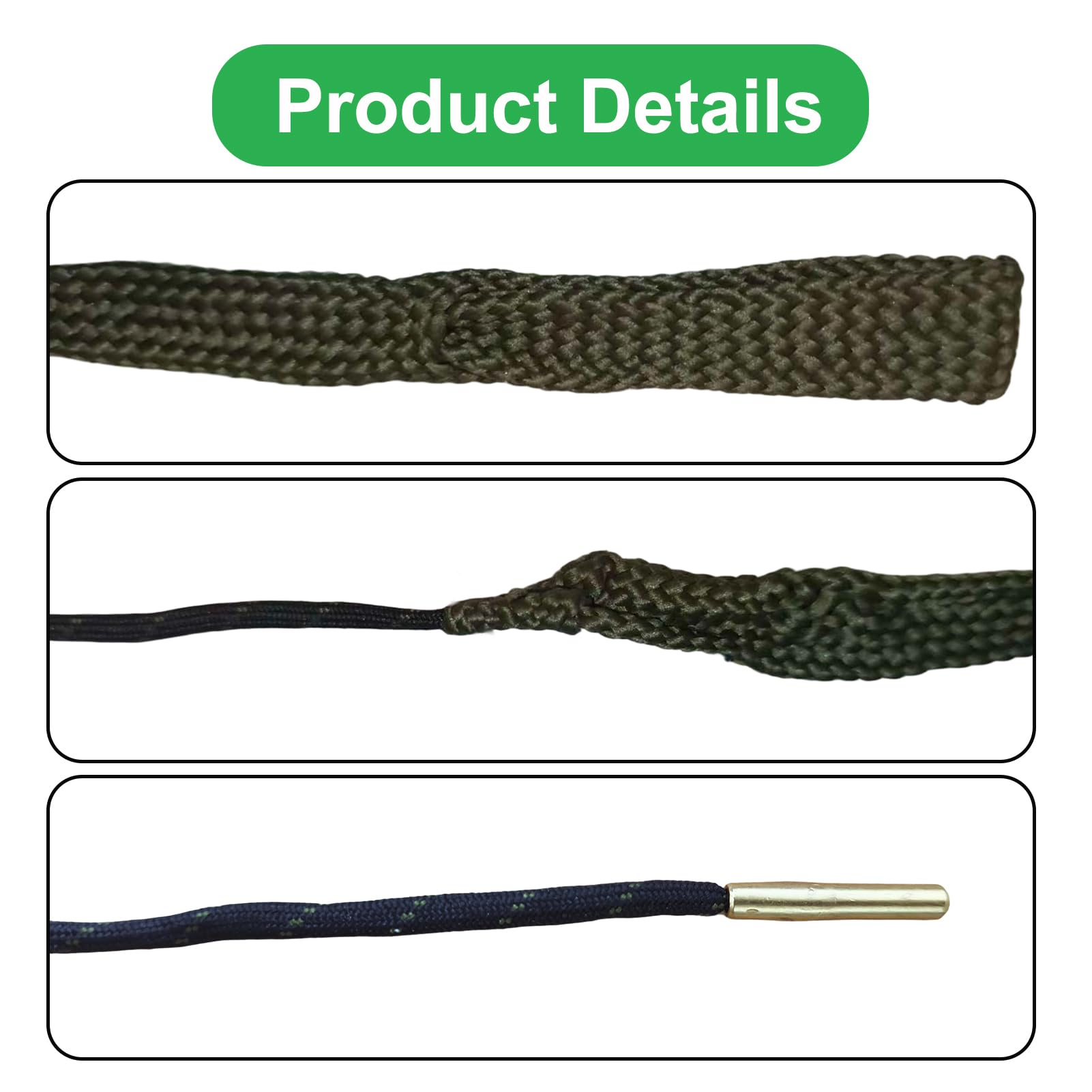 Cuerda para Limpiar cañones de Armas con cerdas de latón 5.56/9/7.62/12 GA - 3