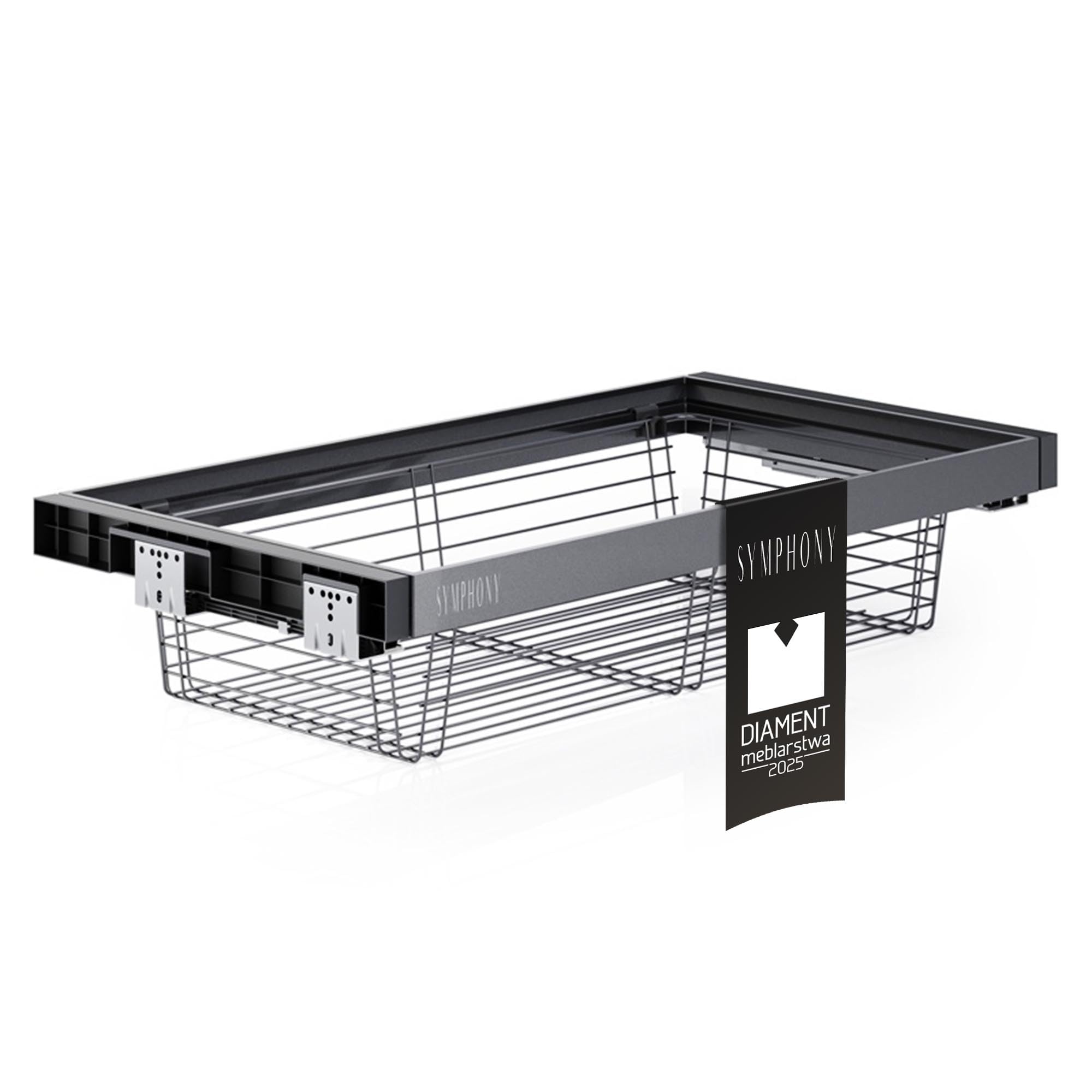 ATM Kosz Druciany Wysuwany do Szafy i Garderoby - Pełny Wysuw z Cichym Domykiem - Udźwig 35 kg - Regulacja Szerokości 864–914 mm - Aluminium + Stal - Antracyt