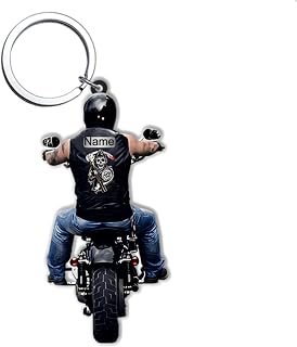 Mesnove 2022 Personalized Biker Vr2 Acrylic Keychain | Motorcycle Shaped Keychain, Multicolor, Large