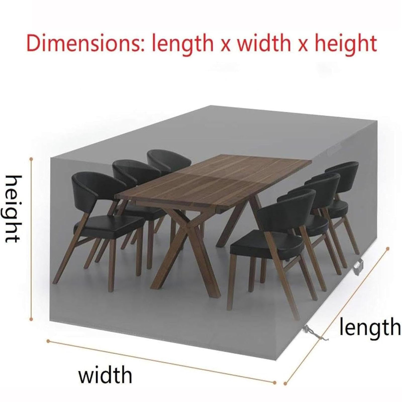 Funda Para Muebles De Jardín Impermeable Resistente 220x170x65cm/LxAxA Tela Oxford Lona Para Mesa De Jardín Resistente Al Invierno Resistente Al Viento UV Resistente A La Lluvia En Invierno Funda