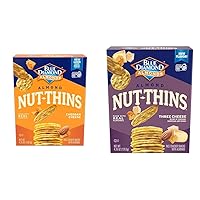 Vista 1 de Blue Diamond Almonds Nut Thins, galletas de queso cheddar sin gluten y tres quesos, caja de 4.25 onzas