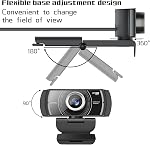 Webcam with Microphone 1080P 60FPS, Privacy Cover Web Camera for Desktop, Autofocus, Dual Noise-Cancelling Mics Streaming Webcam for Gaming, Laptop/Mac/Zoom/YouTube/Video Calling/Office