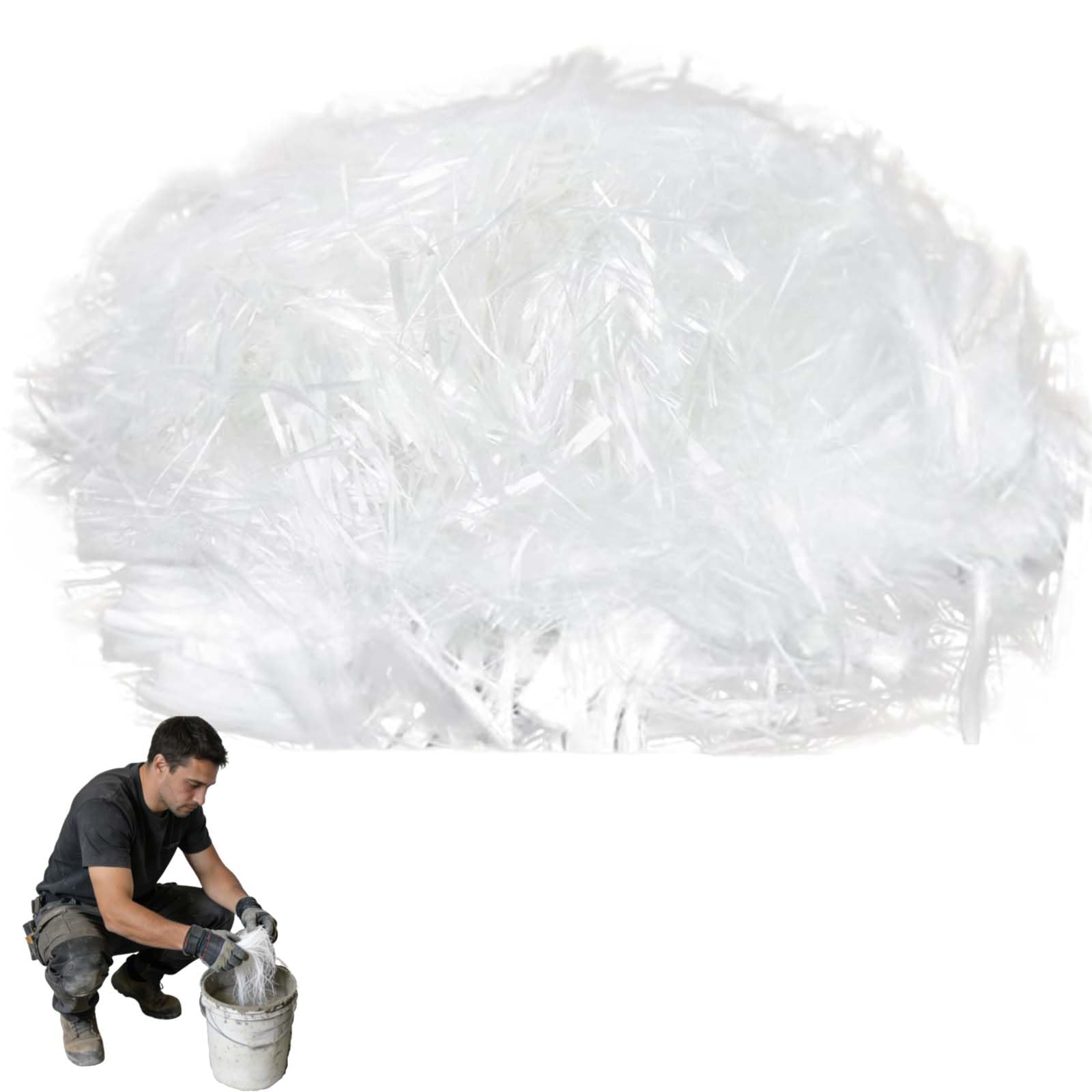 Fibre de Verre Haute qualité 2,2 LB pour béton, Ciment, époxy et mortier Renforcement, résistance à la Chalet à la Corrosion, idéale pour Applications DIY et Professionnelles