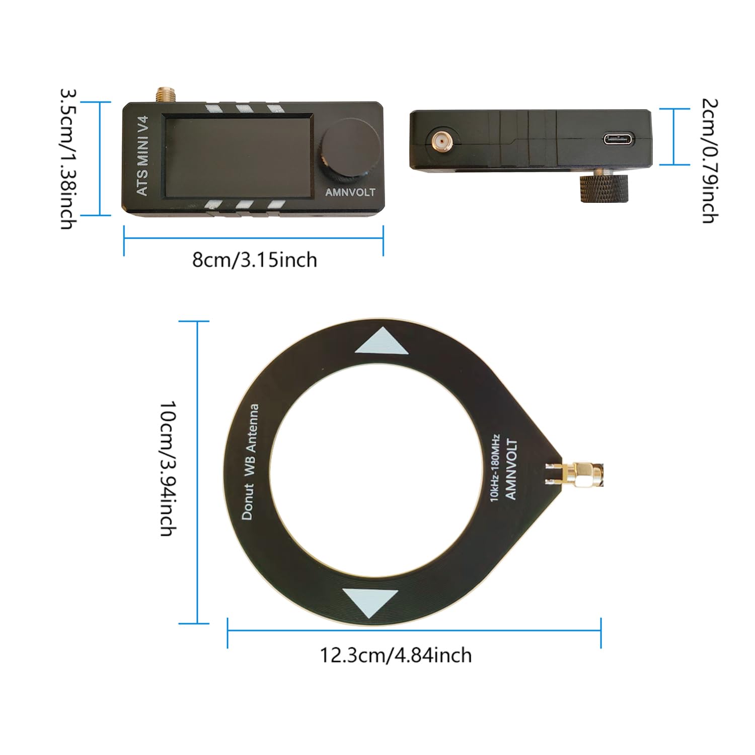 Radios ATS MINI V4 mejoradas, radio de onda corta de bolsillo SI4732, receptor portátil AM/FM/LSB/USB de banda completa, con amplificador de auriculares integrado, altavoz y Hi-Z, receptor de radio AM