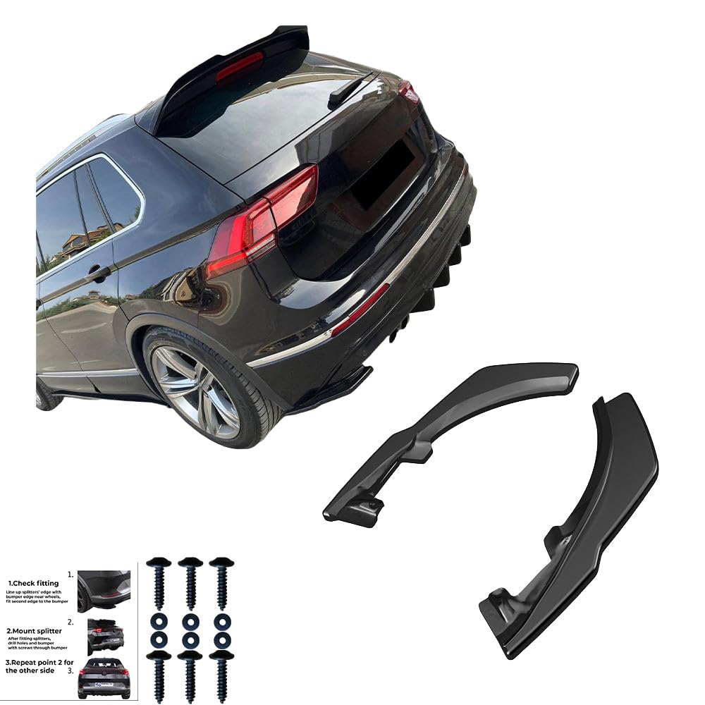 Oneway Diffusori Laterali Posteriori compatibili con Volkswagen Tiguan II Standard/R-Line 2016-2020 - Nero lucido