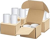 PYD Life 8-Pack 11oz Sublimation Mugs Blanks - White Ceramic Coffee Cups for Cricut Mug Press, Bulk DIY Print Ready