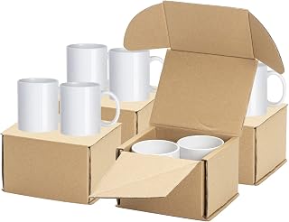 PYD Life 8-Pack 11oz Sublimation Mugs Blanks - White Ceramic Coffee Cups for Cricut Mug Press, Bulk DIY Print Ready
