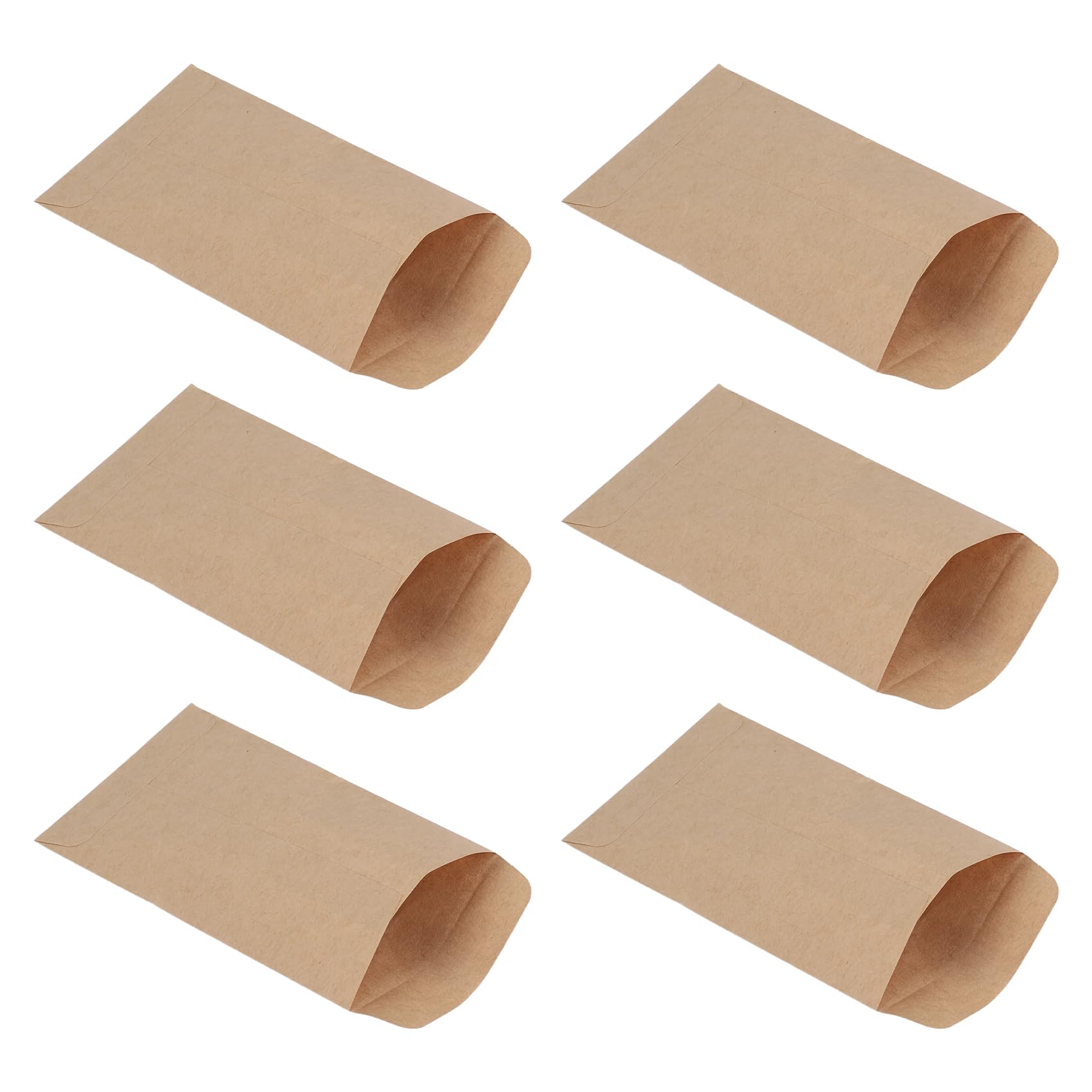 Quystetes 100Pcs Brown Kraft Seed Bag Breeding Bag is Used to Store Seeds, Small Parts, Coins, Jewelry, Etc. (About 6X11 cm)