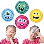 Magic Gel Kids Ice Packs for Boo Boos - Pack of 4 - Reusable Soft Ice Packs for Kids - Small Squishy Gel Pack for Baby or Toddler - Fun Cute Monster Design