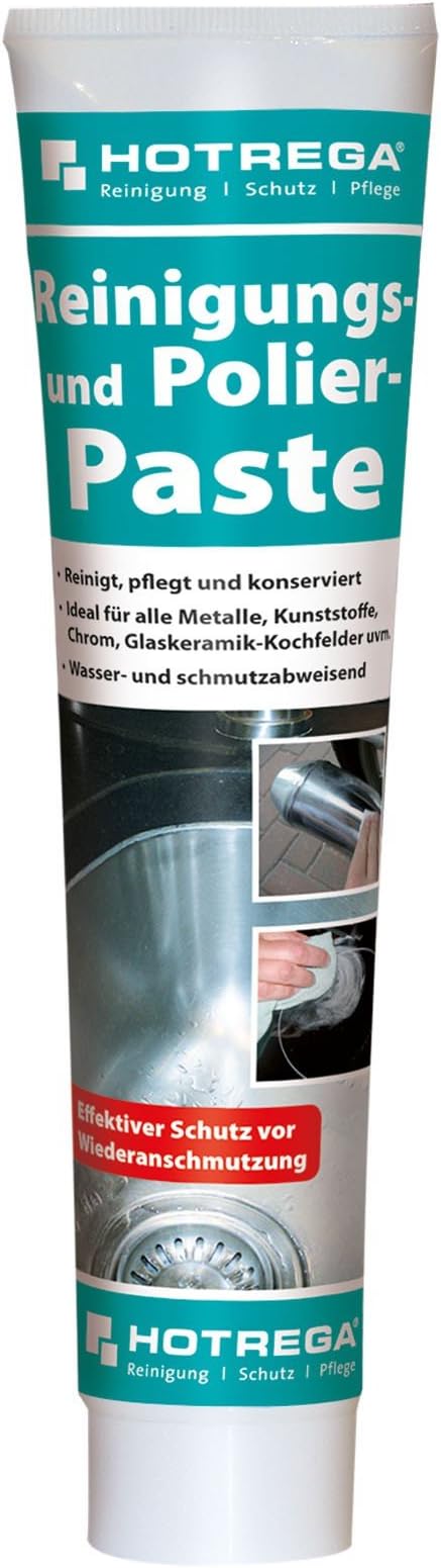 HOTREGA8000000140 Cera Soft Cleaning & Polishing Paste, Ideal for Glass Ceramic Hobs, Chrome Plastic, Marble, Ceramic, Stainless Steel, Enamel and Metal, 125 ml