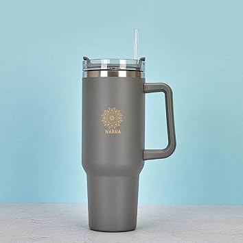 NABKA 40oz Adventure Quencher Tumbler, Flowstat Double Wall Stainles, Insulated Coffee Mug, Travel Mug, Leak-Proof Vacuum Lids Gray