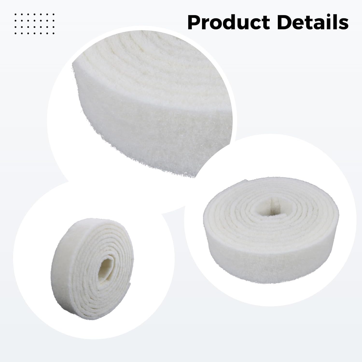 2.8 in X 16.4 Ft Polishing Abrasive Roll, Non-Woven Aluminum Oxide for Shoes, Boilers, Furnaces