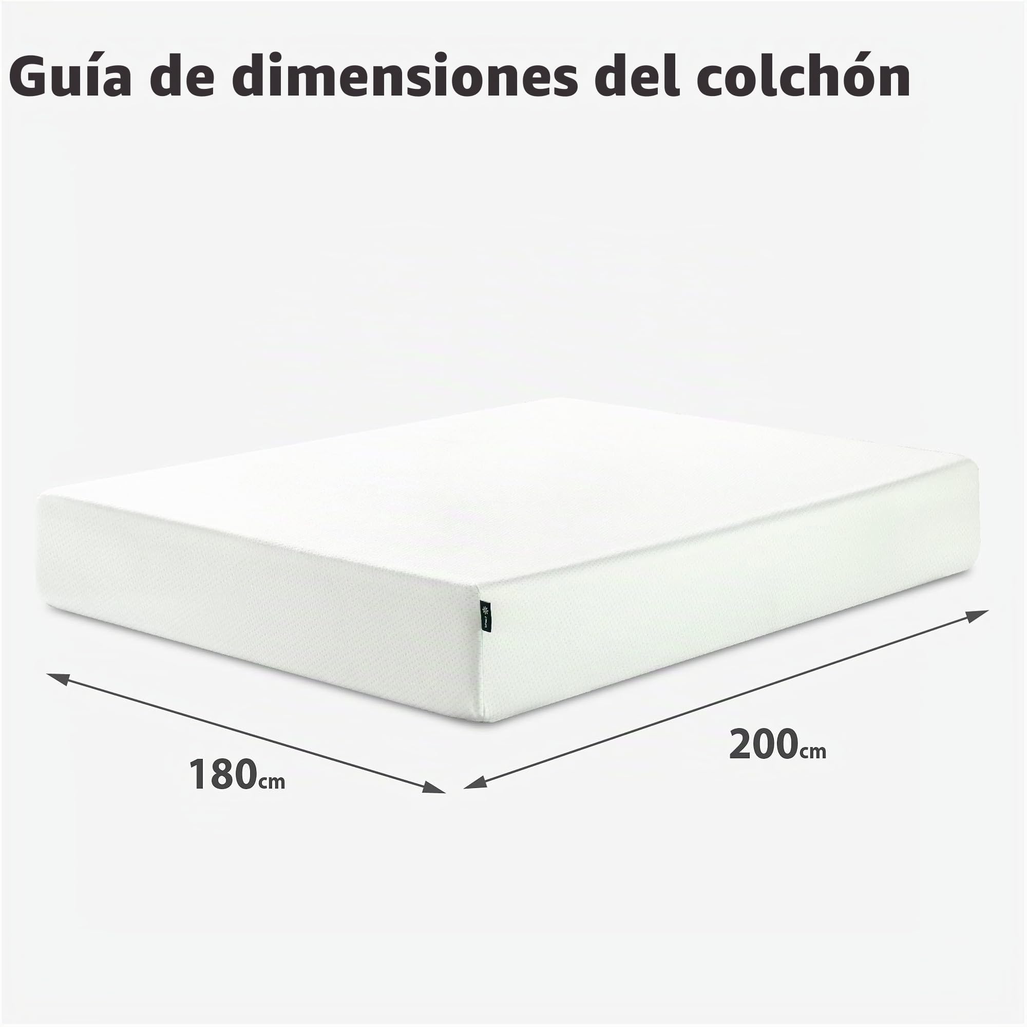 Zinus Colchón Ultima de Espuma Viscoelástica de 180 x 200 cm – Altura del Colchón 25 cm – Color Blanco – Talla M