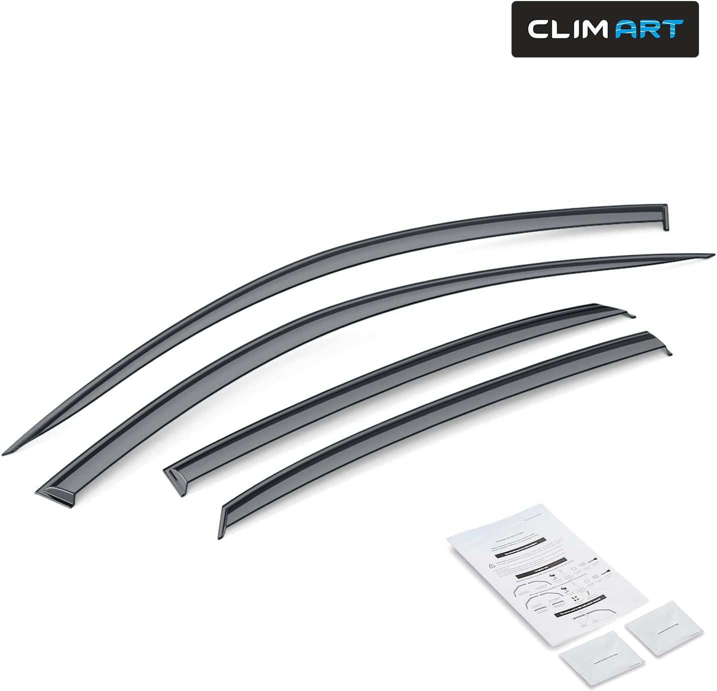 CLIM ART Incredibly Durable Rain Guards for Honda Civic 2022-2026 Sedan, Original Tape-on Window Deflectors, Vent Deflector, Window Visors, Car Accessories, 4 pcs. - 522268