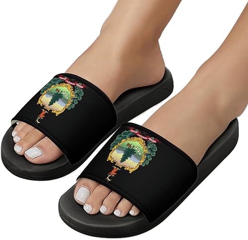 Miniatura 5 de Vermont Flag Home Slippers PVC Open Toe House Shoes Fashion Sandals Non-Slip Shower Slippers for Men Women