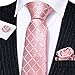 Barry.Wang Men's Tie Set Polka Dot Handkerchief Cufflinks Fashion Neckties Wedding Business (Blue Dot Pink)