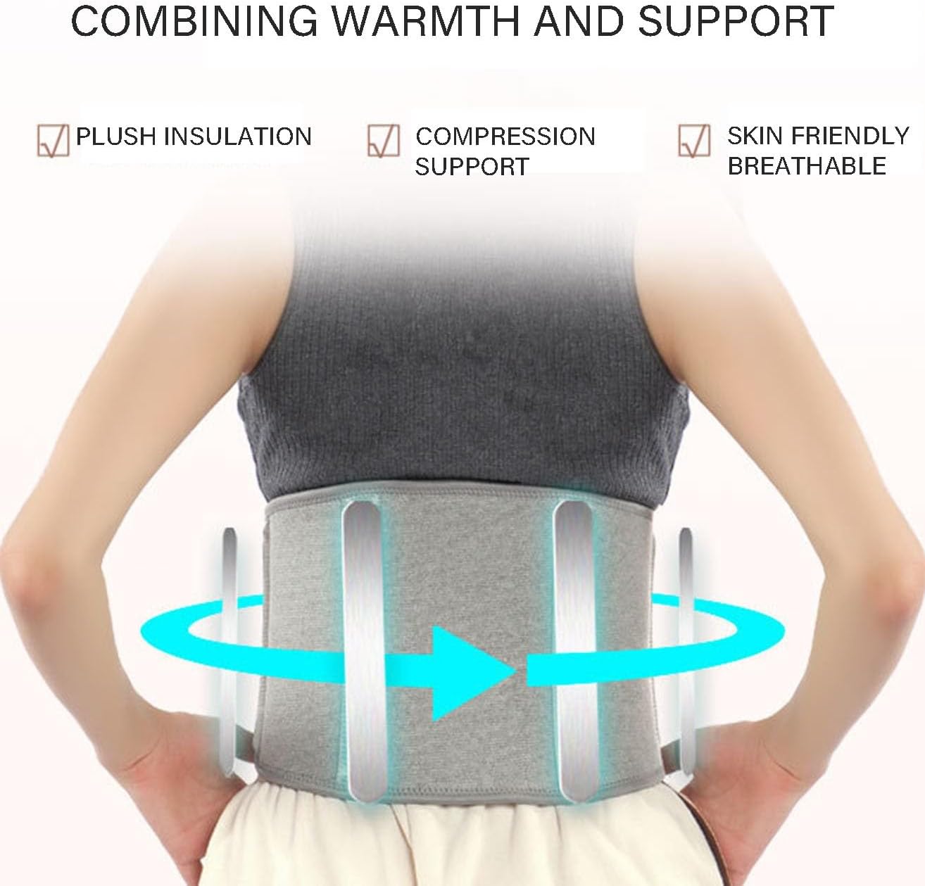 Plush Lumbar Support Belt for Seniors and Pregnant Women - Comfortable Back Brace for Physical Therapy and Posture Correction (Color: G, Size: M/Medium)
