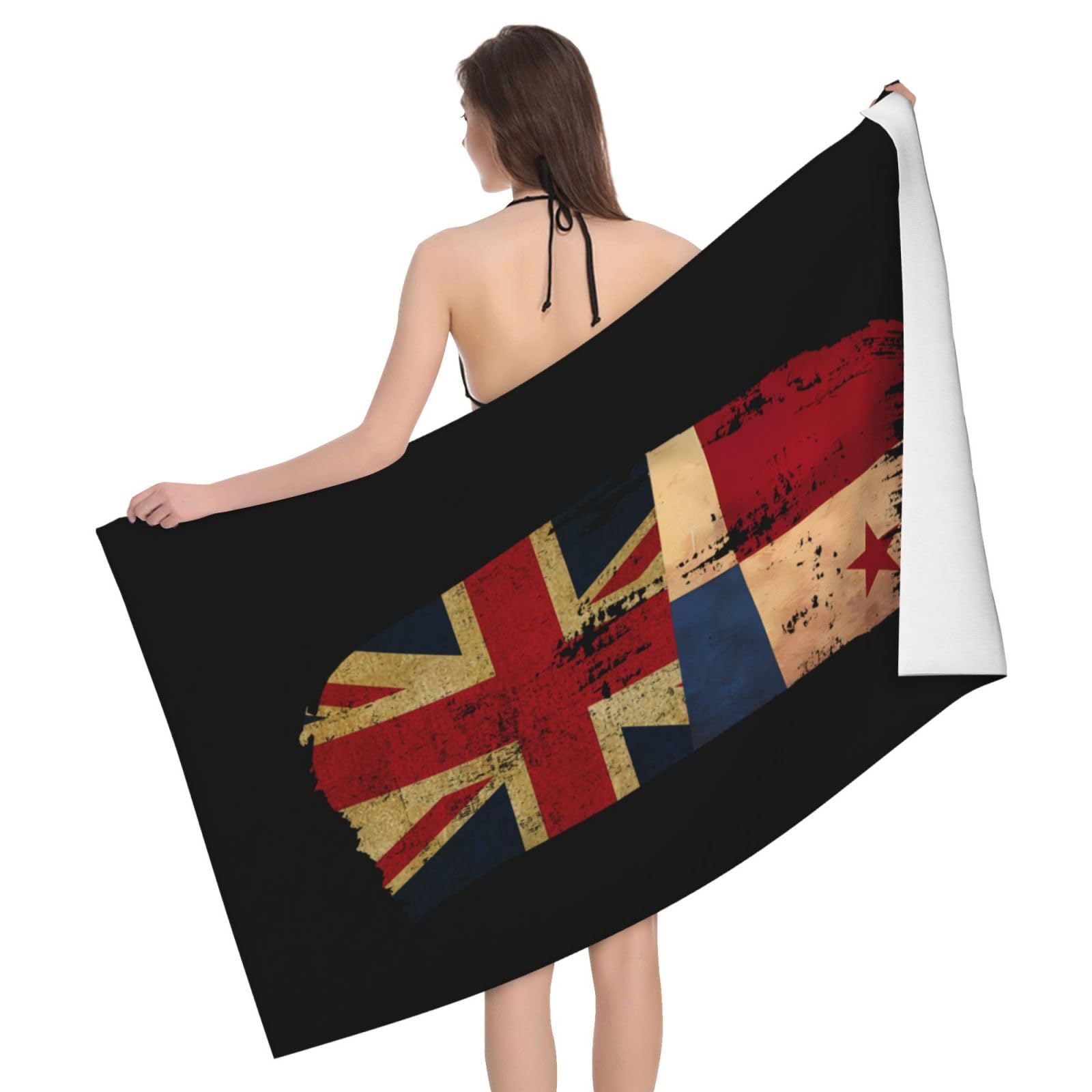 HLBSDM Microfiber Panamanian Britain Flag Beach Towel Quick Dry Soft Sand Free Beach Towels for Pool Swim Beach Lightweight Thin Towels