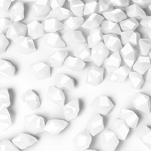 Vista 22 de DomeStar Rocas de hielo trituradas falsas, 150 unidades de diamantes falsos de plástico, cubos de hielo de acrílico transparente, cristales de Azul