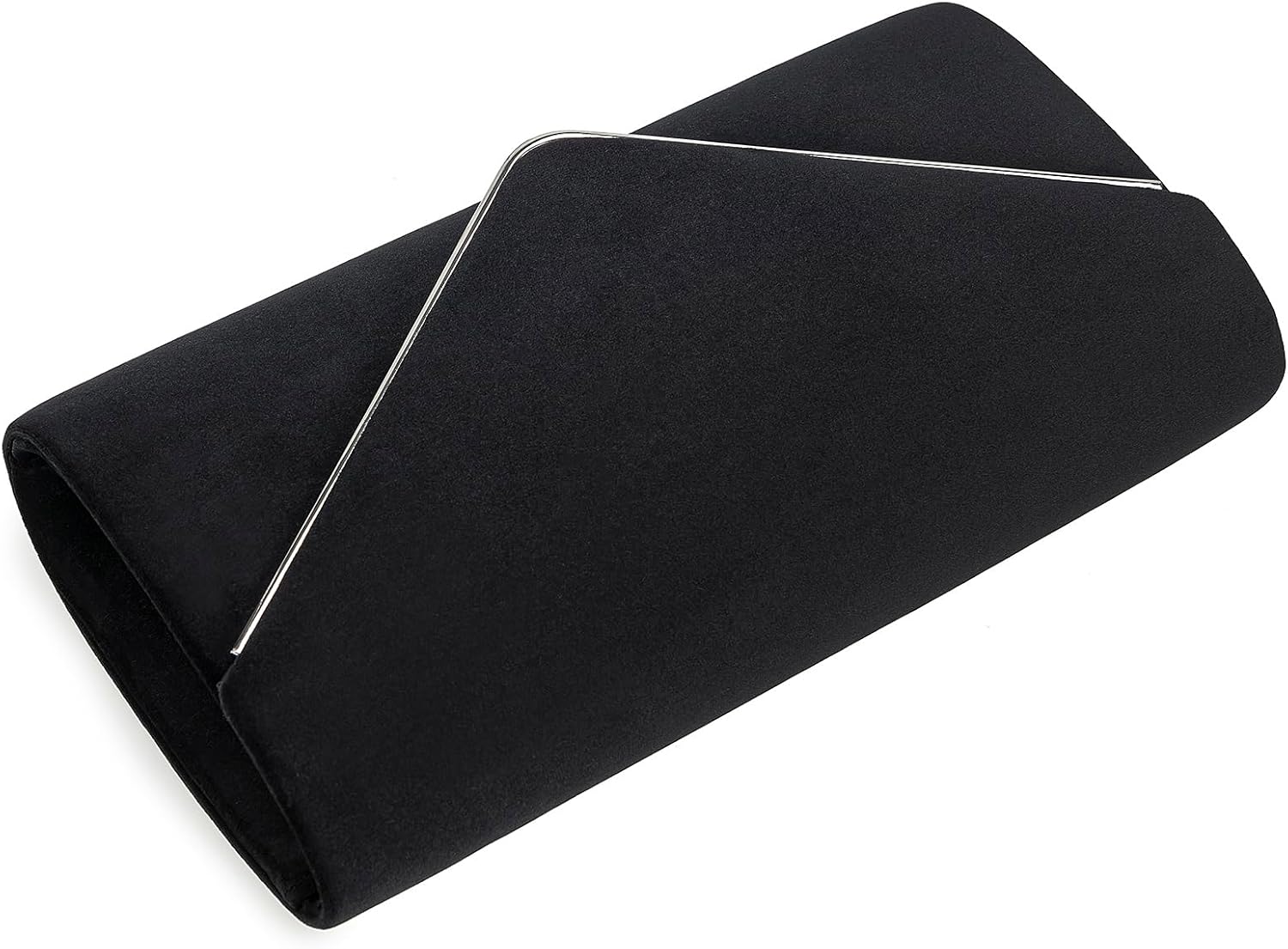IXEBELLA Faux Suede Evening Bag for Women New Classic Velvet Formal Clutch Purse for Prom/Wedding/Black-Tie Events