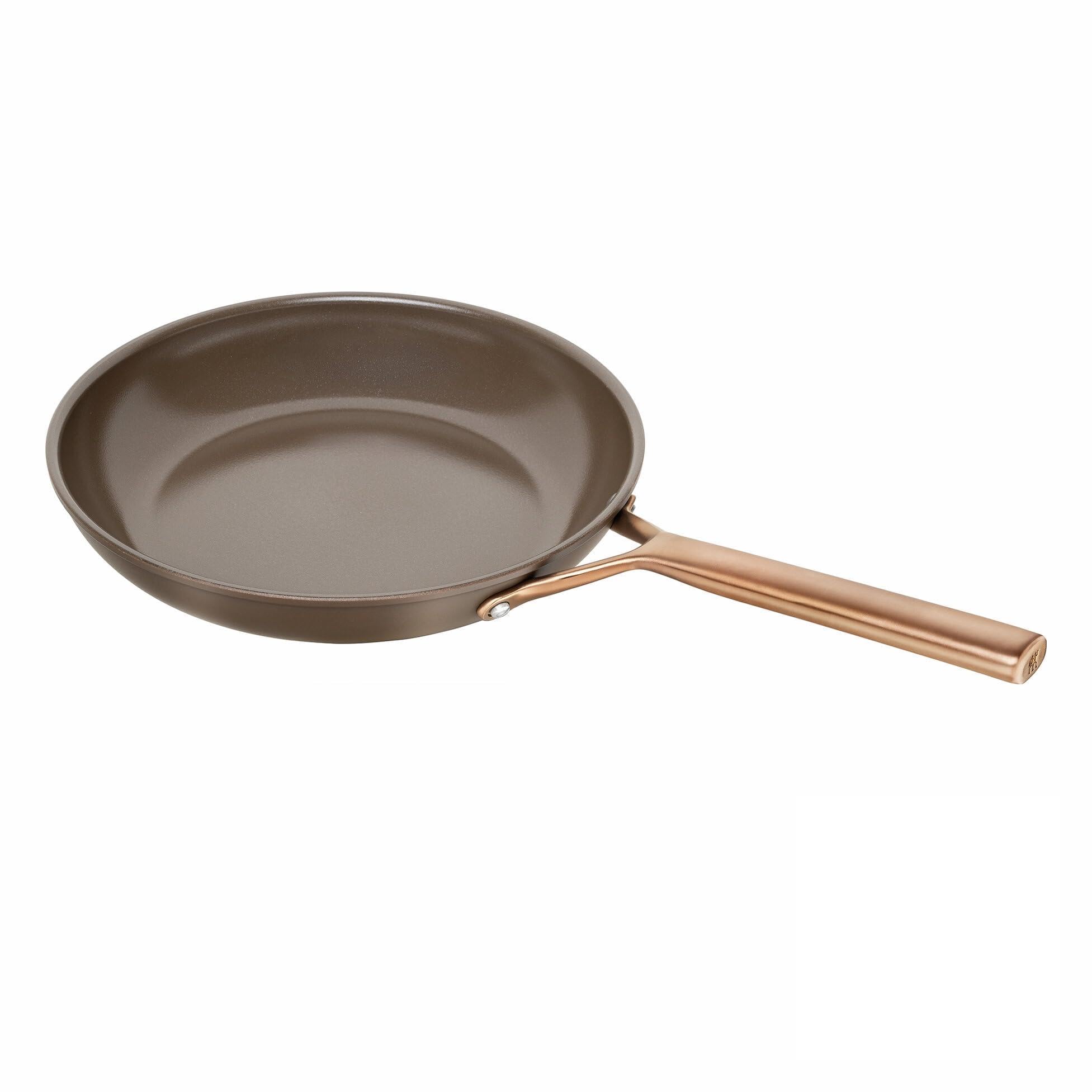 ZWILLING Milano Bratpfanne 28 cm, Aluminium, Keramik-Antihaftbeschichtung, hergestellt ohne PFAS, induktionsgeeignet, spülmaschinengeeignet, Made in Italy, braun