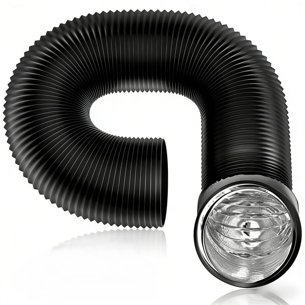 Flexibler Aluminium-Luftschlauch 60 mm x 500 cm für Dieselstandheizung, Schwarzes Heizungsrohr