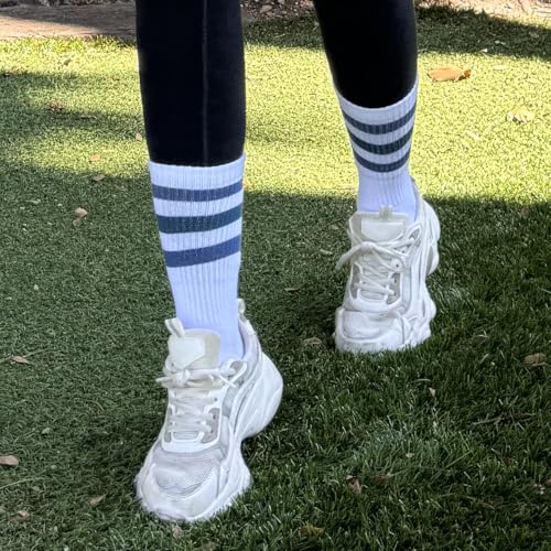 Image of COTTON DAY Women's Soft Combed Cotton Socks Seamless Toe Black White Navy