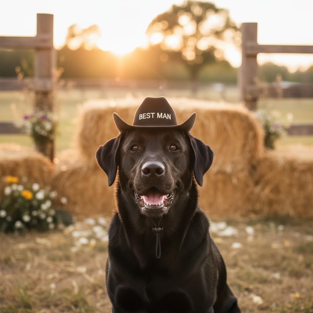 Personalized Cowboy Hats for Dog Cat Custom Pet Name Cowboys Cap for Small Medium Large Boys Girls Dogs XS-4XL Cowboy Costumes for Pet Birthday Halloween Party Costumes