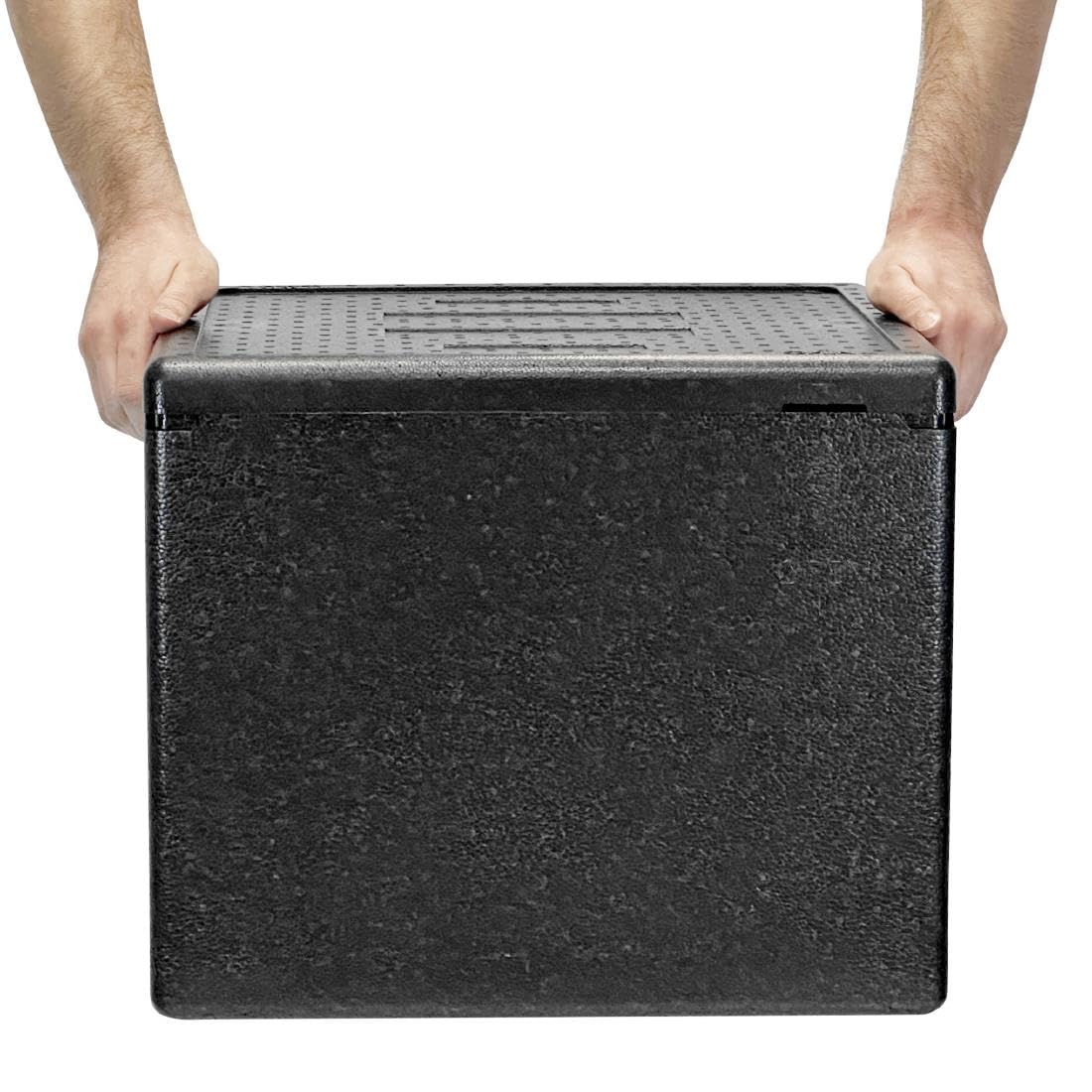 Vogue Caja de pizza aislada EPP 59L, capacidad para 8 pizzas, 480 x 480 x 405 mm