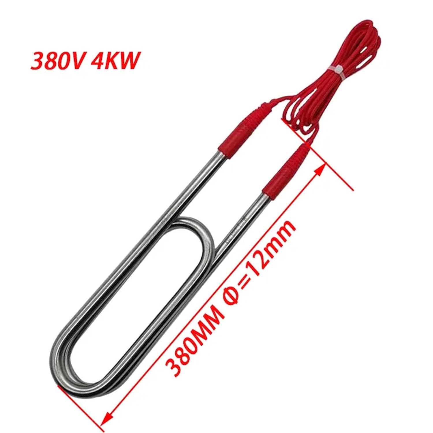 1pcs 220V/380V Electric Heating Tube U Type Stainless Steel Immersion Water Heater for Tank(220V,4KW 380mmL)