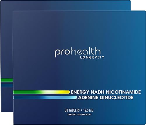 ProHealth Energy NADH - NAD Booster (paquete de 2) (12.5 mg, 30 tabletas cada uno) aumenta la energía, la claridad mental, el estado de alerta y la