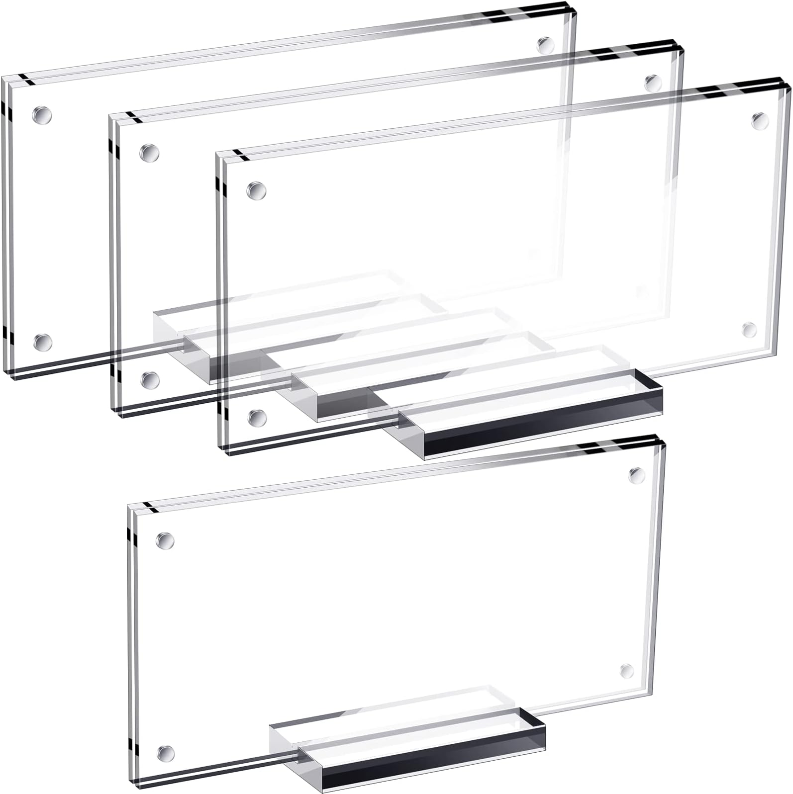 Chunful Dollar Bill Holder Acrylic Display Dollar Case Currency Ticket Protector Paper Money Frame for Bill Collectors Collection, 7.3 x 3.5 Inch (2 Pieces)