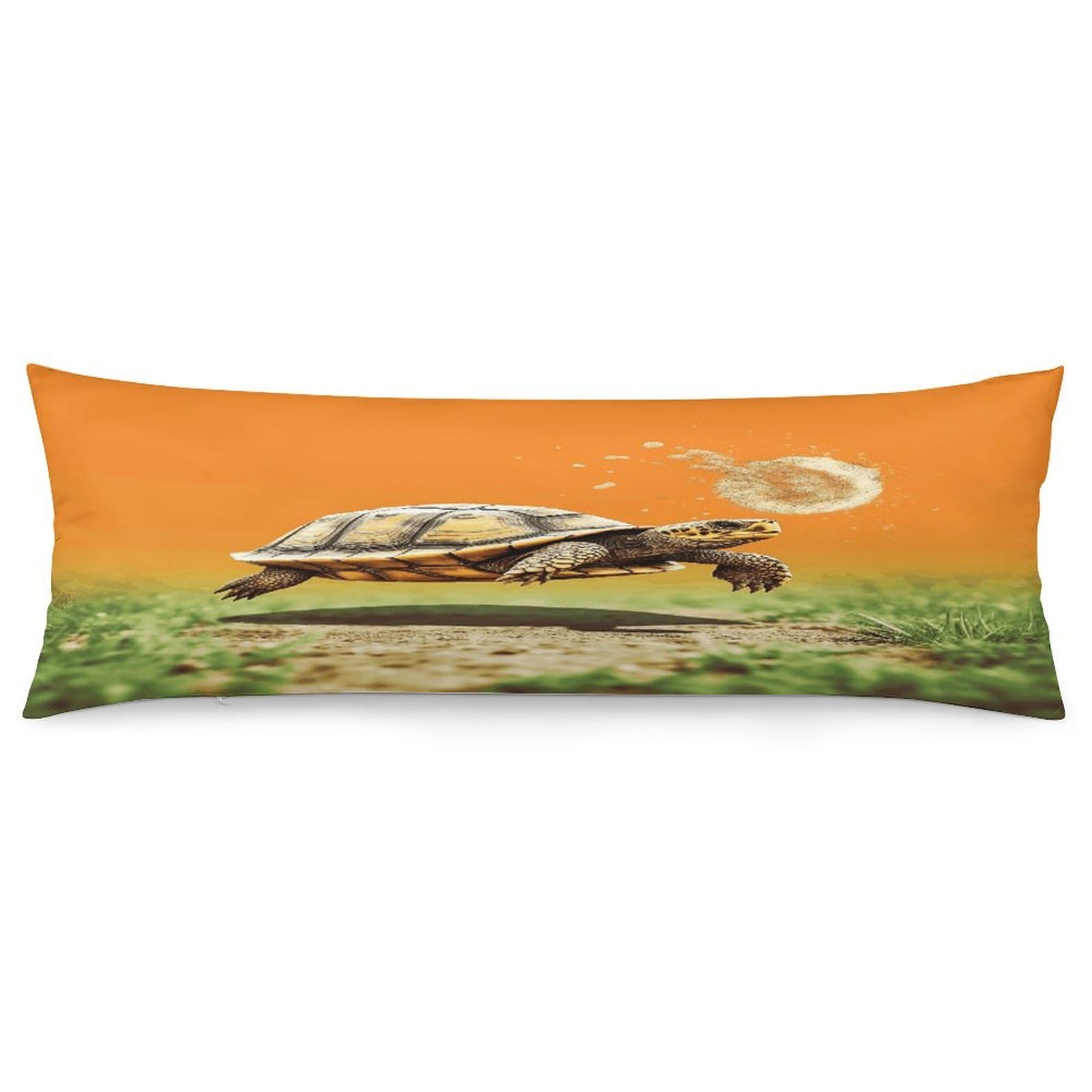 Tortoise Turtle Jumping Body Pillow Cover Luxury Long Body Pillow Pillowcase with Hidden Zipper Breathable Soft Cozy Pillow Case Wrinkle Fade Resistant Pillowcase 20''×54''