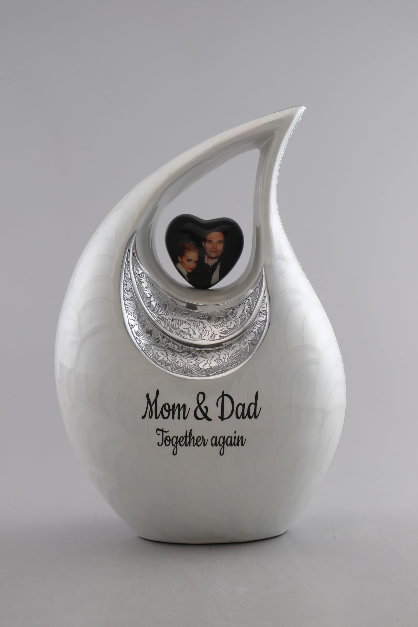 Double Adult Urn - XXL urns for Forever Together Compani urns for 2 Adults - Teardrop Cremation Keepsake for Human Ash of Adult Man and Female - Double Capacity - 40 to 440 Cu Inch- Custom Urn โ image 1