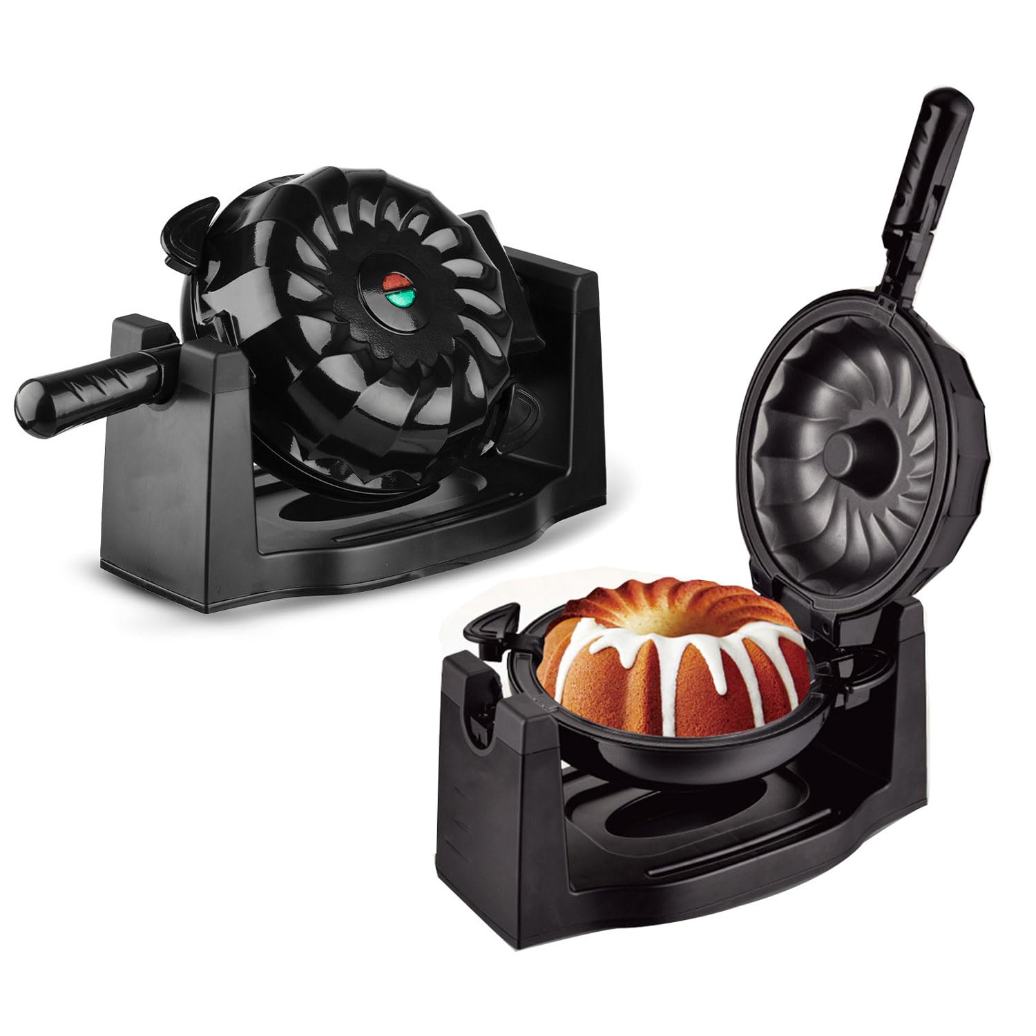 MINI-Wende-Brotmaschine, 1800 W, 360° Drehbarer Kuchen-Waffelautomat Für Zu Hause Mit Antihaftplatte, Doppelseitiger Heizung, Elektrischer Backform Für Frühstück, Snacks, Party