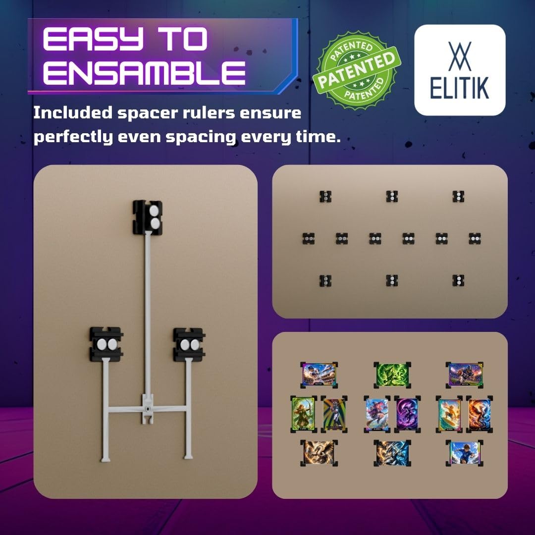 Top Loader Display Kit mit Pinnnadeln - Sammelkarten-Wanddisplay für 3x4 Toploader - Sportkarten-Displayhalter - Baseball, Basketball, Fußball & TCG Card Organizer
