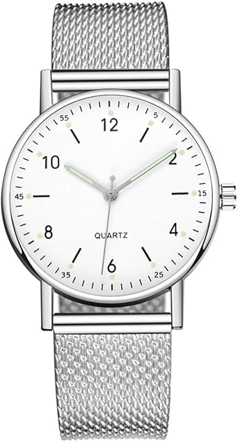 TXWZM Womens Wristwatch, Glittering Watch, Analog Metal Band, Mens Quartz, Scratch Resistant, Unisex, Analog, Simple Dial, Easy to Read Fashion, Thin, Lightweight