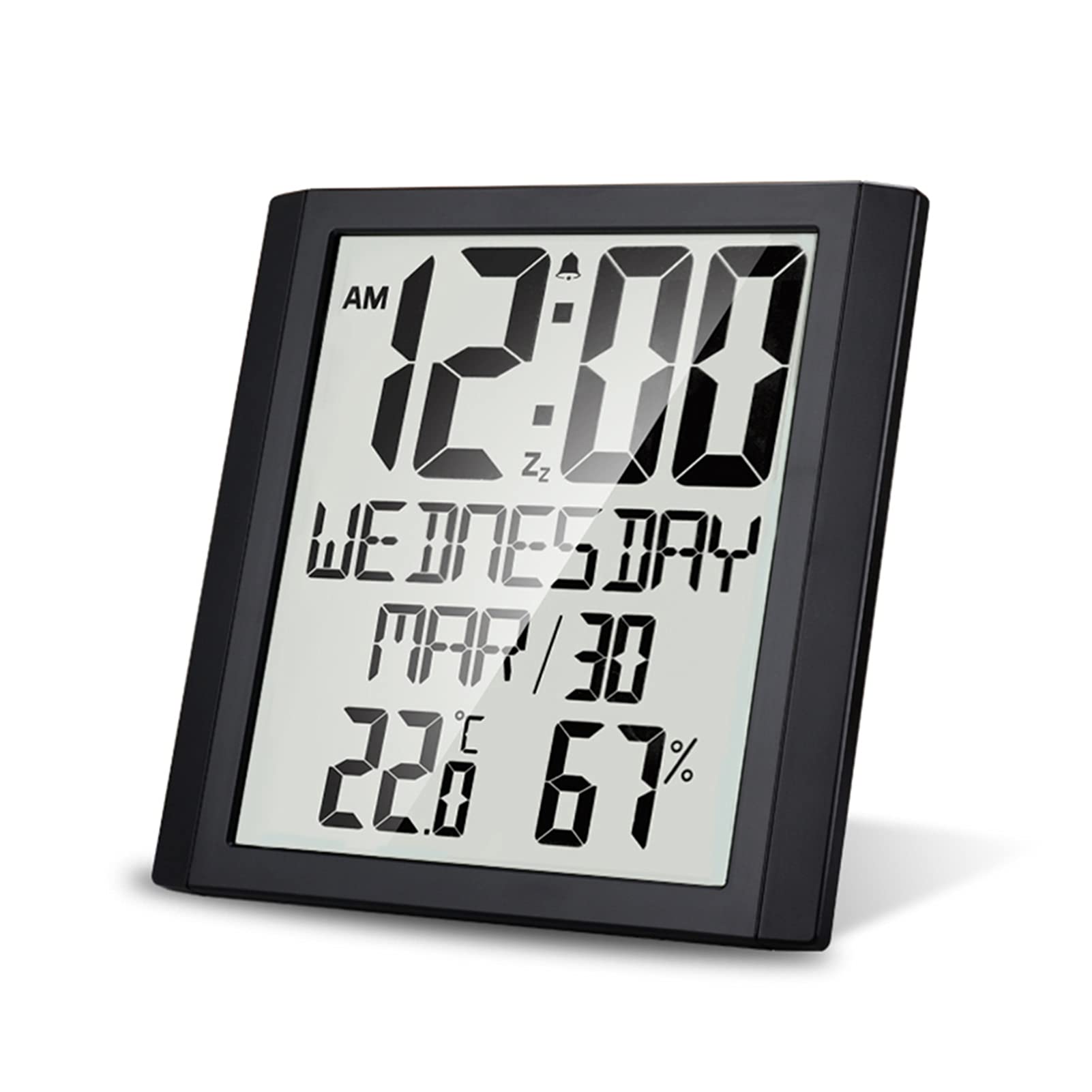 Buy Digital Wall Clock with Temperature & Humidity 8.6'' Large Display