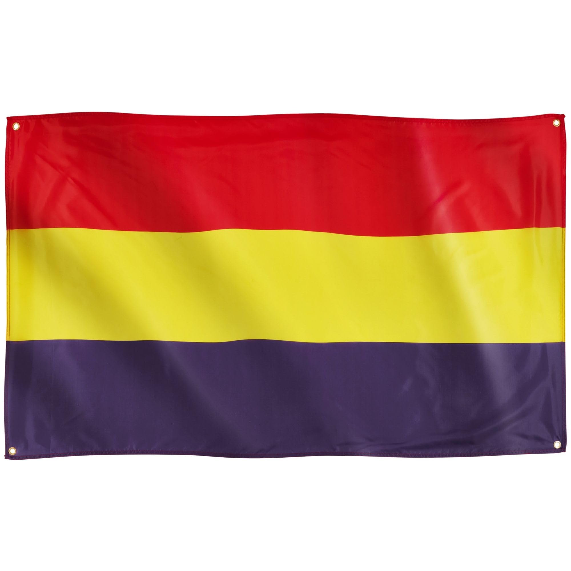 Runesol Spanish Republican Flag, 91x152cm, 3ft x 5ft, 4 Grommets, Eyelet in Every Corner, Tricolour, Republic, Premium Flags