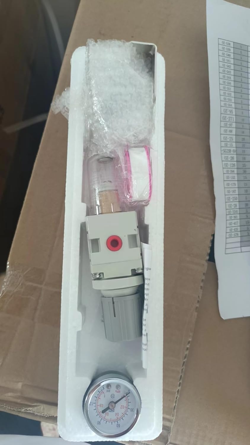 TAILONZ PNEUMATIC 1/4 Inch BSP Air Filter Pressure Regulator Combo Piggyback, Air Tool Compressor Filter with Gauge AW2000-02 11 618gUtZ9amL. SL1500