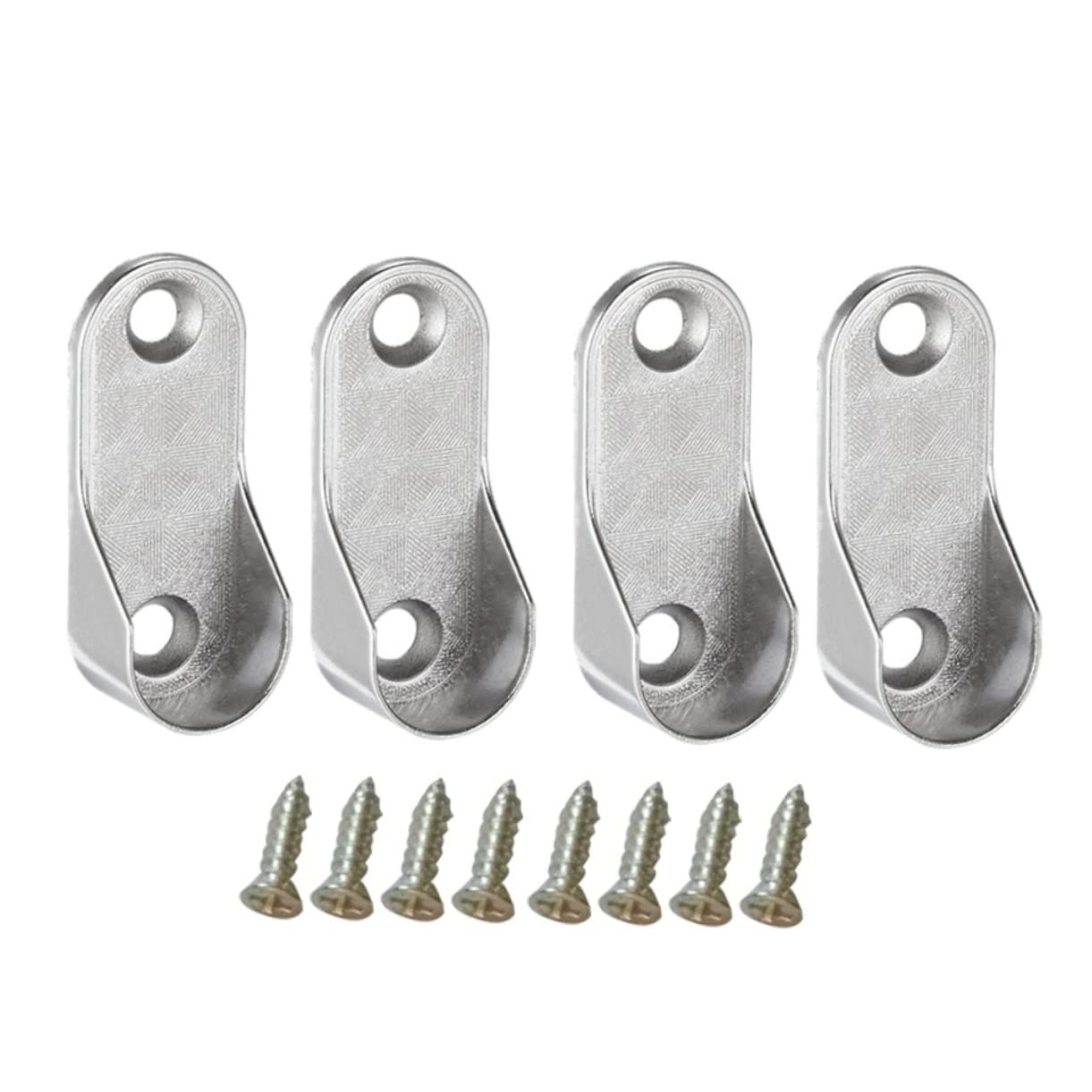 KOMBIUDA 12Pcs Wardrobe Tube Support Bracket Heavy Duty Clothes Rod Holder with Supports and Screws Cast Design for Standard Oval Rods for Closet Organization