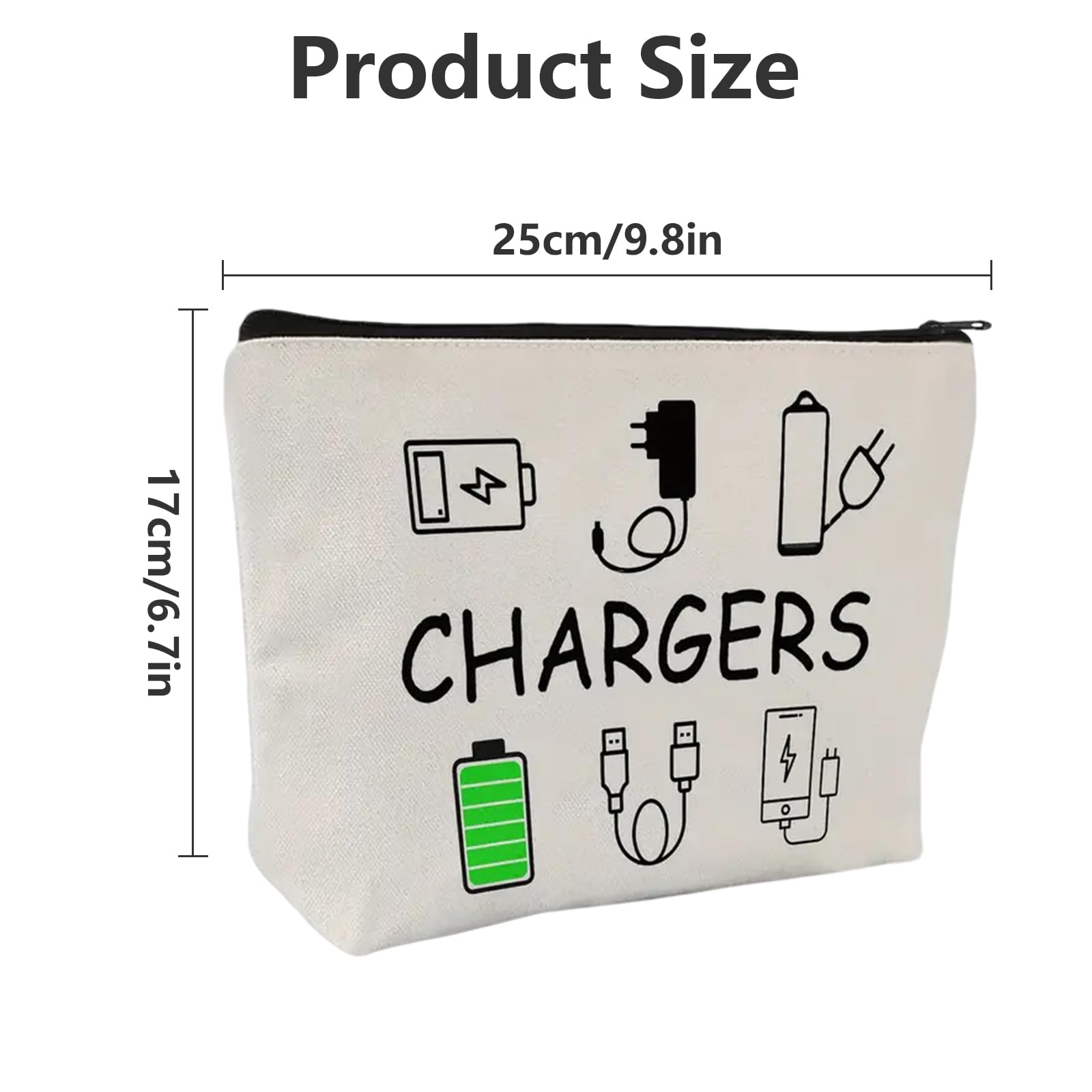Organiser Bag - Homiladi Personalized Charging Cable Organizer & Toiletry Bag for Women, White - Image 2