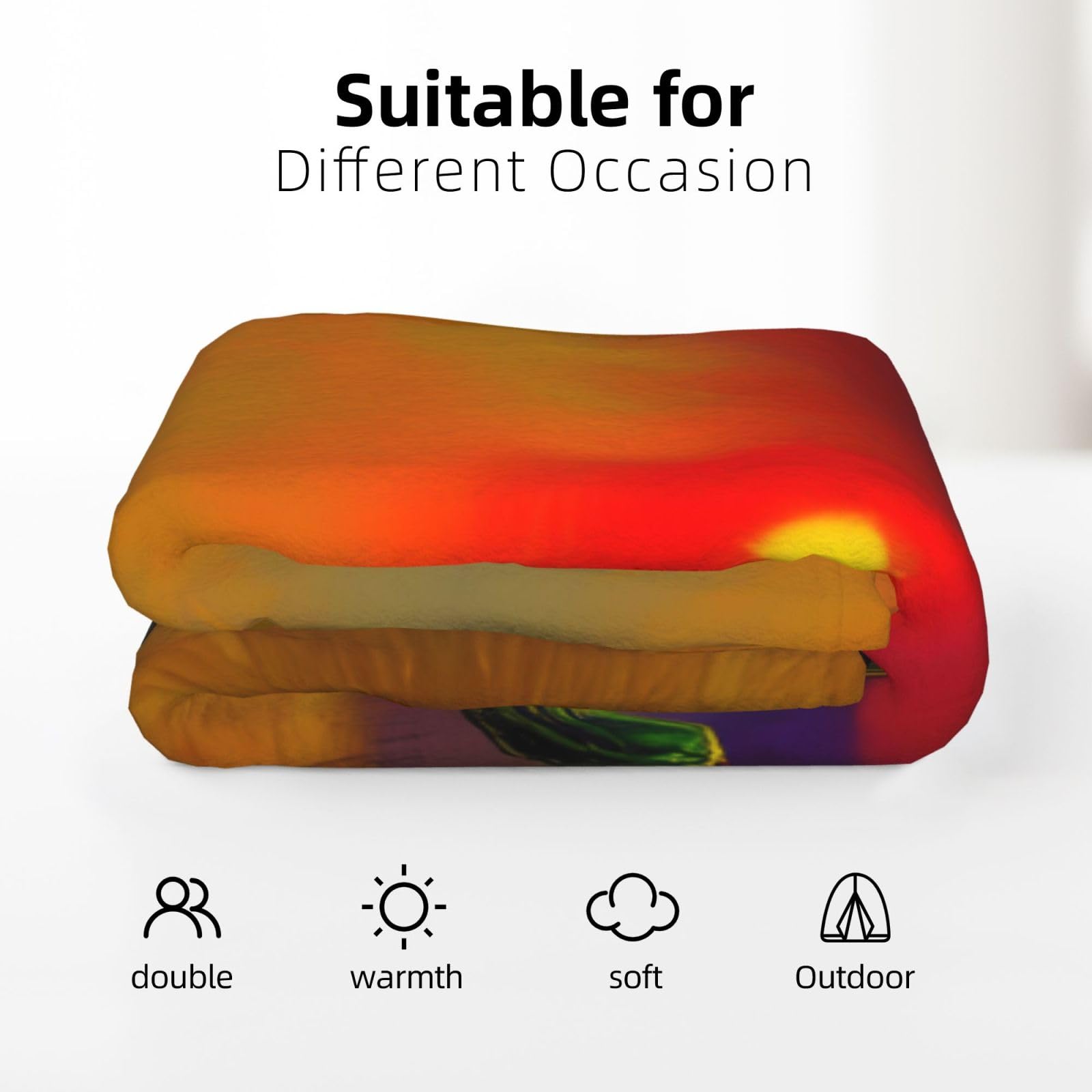 Couverture en flanelle avec imprimé cactus dans le désert - 177,8 x 203,2 cm - Confortable et chaude - Pour l'hiver - Pour camping ou voyage