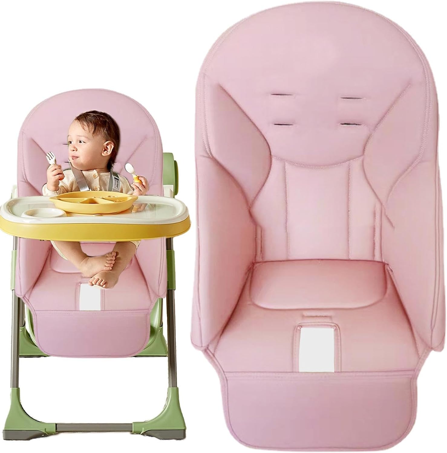 Horypt Baby Dining Chair Cover, PU Leather High Chair Cushion