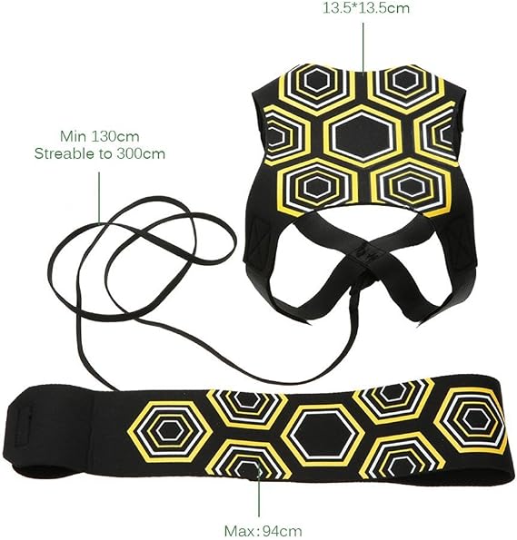 Football Kick Trainer Soccer Training Aids Hands Free Throw Sole Practice Equipment with Adjustable Belt Elastic Rope Fits Ball 3, 4,and 5