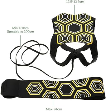 Football Kick Trainer Soccer Training Aids Hands Free Throw Sole Practice Equipment with Adjustable Belt Elastic Rope Fits Ball 3, 4,and 5