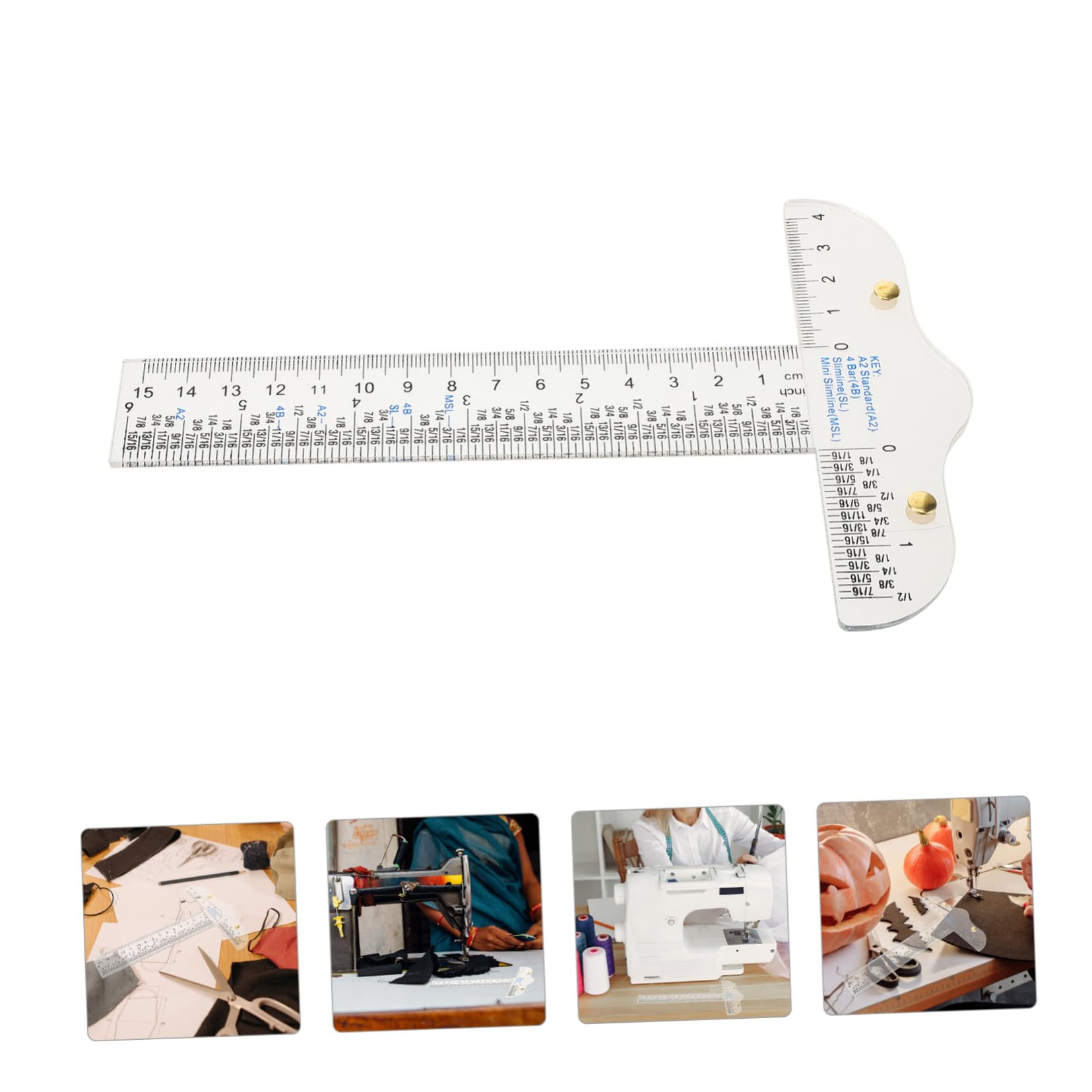 VILLCASE 5piezas Regla t Transparente Para Medición Precisa Herramienta De Carpintería y Manualidades Escala Centímetros Para Dibujo y Proyectos De Diseño