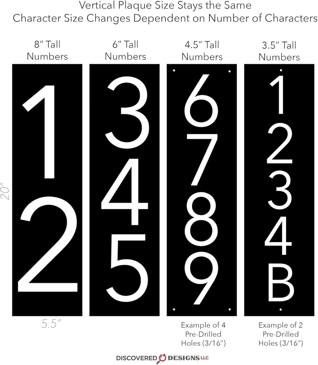 Custom Address Number Sign Vertical,House Numbers Plaque for Outside Stick on,Address Signs for Houses,Personalized 3D Modern House Numbers for Yard,Mailbox,Brick,Wall (6” x 21” x50cm)